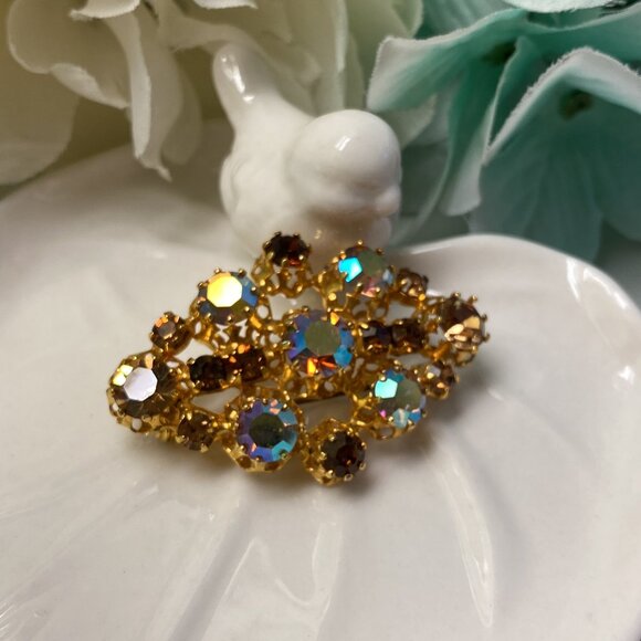 LOT/COLLECTION RHINESTONE BROOCHES (SWAROVSKI, MONET, AVON, STAR AUSTRIA, ROMAN) - Picture 8 of 11